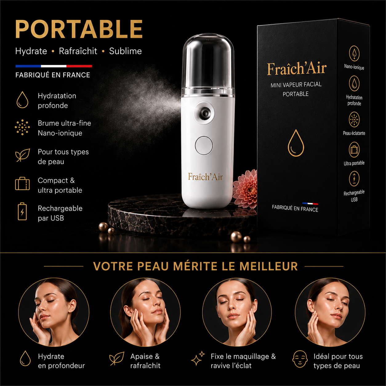 Fraîch'Air – Mini Brumisateur Facial Portable